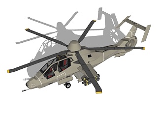 现代<em>战斗</em>直升机su模型