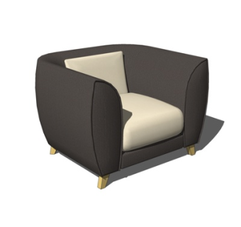 现代单人沙发su模型