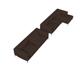 现代双人沙发su模型