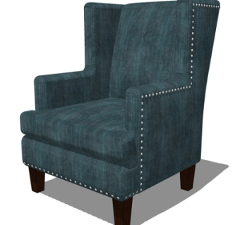 简欧单人沙发su模型