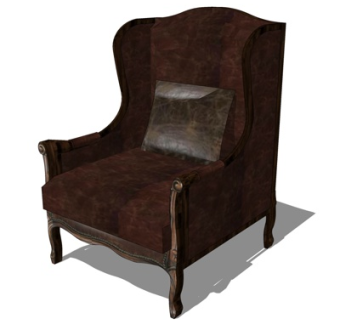 简欧单人沙发su模型