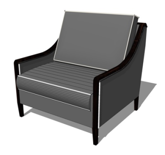 现代单人沙发su模型