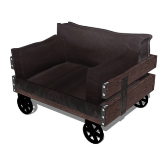 美式单人沙发su模型