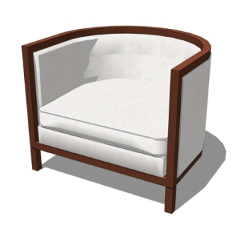 现代单人沙发su模型