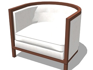 现代单人沙发su模型