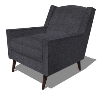 现代单人沙发su模型