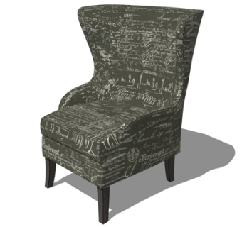 美式单人沙发su模型