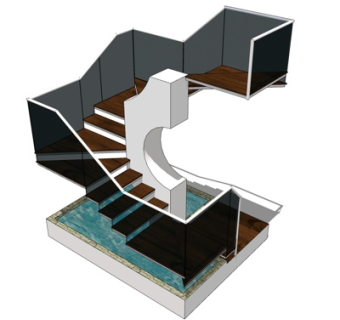 现代楼梯su模型