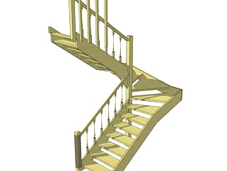 <em>美式</em>楼梯su模型