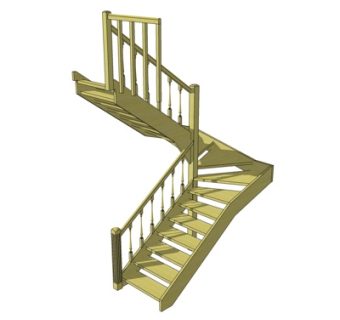 美式楼梯su模型