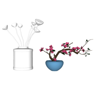 新中式装饰品su模型