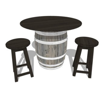 北欧休闲桌椅su模型