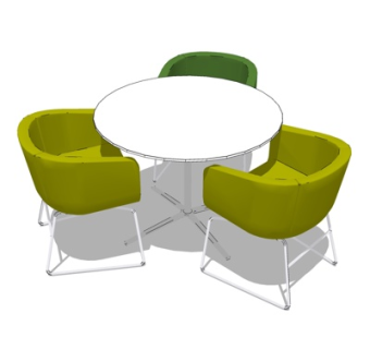 现代休闲桌椅su模型