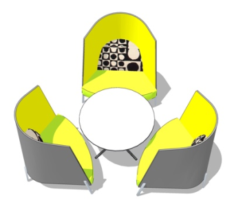 现代休闲桌椅su模型