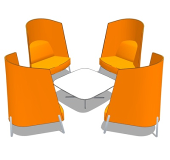 现代休闲桌椅su模型