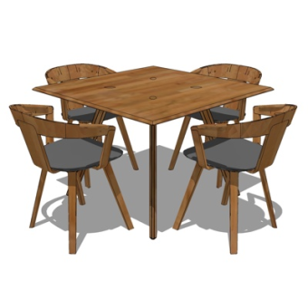 北欧餐桌椅su模型