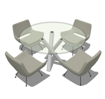 现代休闲桌椅su模型