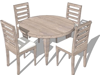 <em>北欧餐桌</em>椅su模型