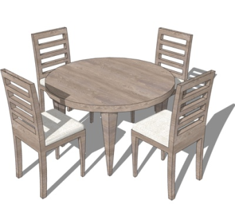 北欧餐桌椅su模型