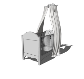 简欧儿童床su模型