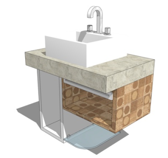 现代洗手盆su模型