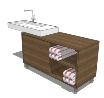 现代洗手盆su模型