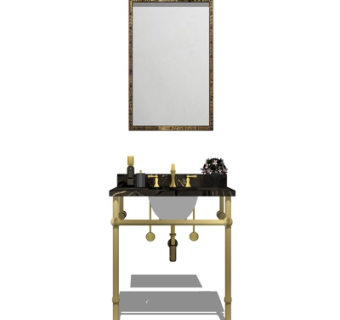 现代洗手盆su模型