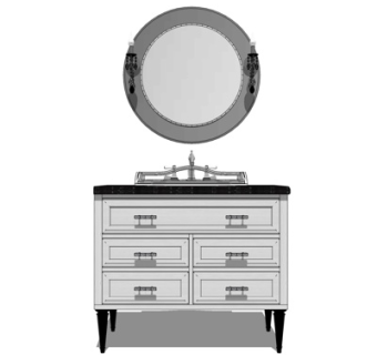 简欧洗手盆su模型