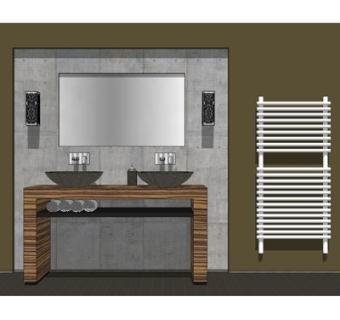 现代洗手盆su模型