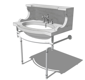 现代洗手盆su模型