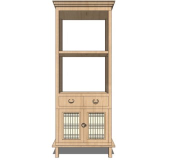 新中式书柜su模型