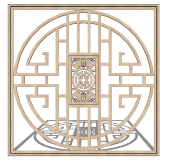 新中式窗花su模型