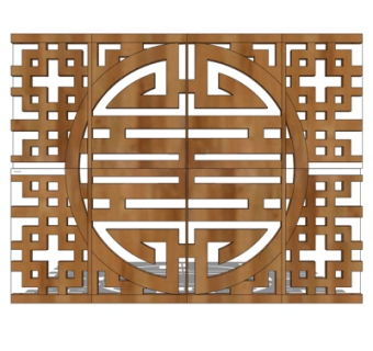 新中式窗花su模型