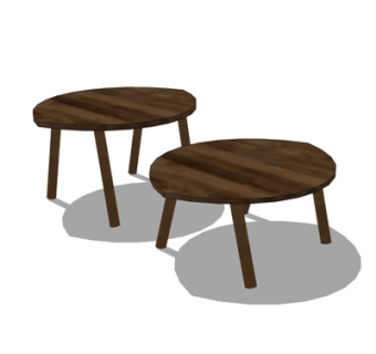 北欧茶几su模型