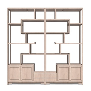 新中式博古架su模型
