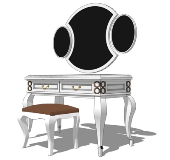 简欧化妆台su模型