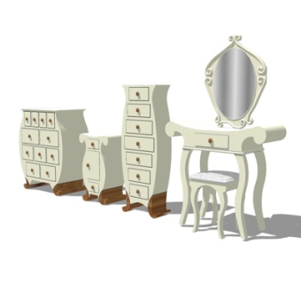 简欧化妆台su模型