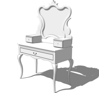 简欧化妆台su模型