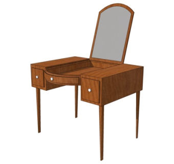 简欧化妆台su模型