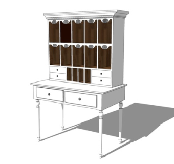 简欧化妆台su模型
