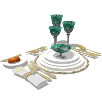 欧式餐具su模型