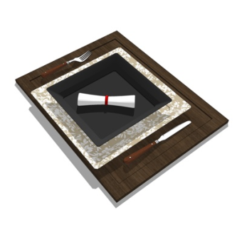 现代餐具su模型