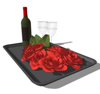 现代酒水su模型