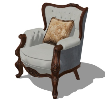 欧式单人沙发su模型