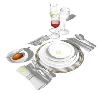 现代餐具su模型