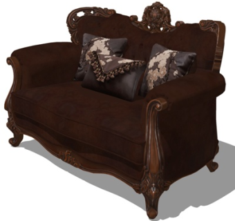 欧式双人沙发su模型