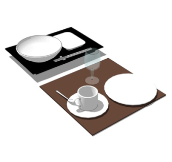 现代餐具su模型