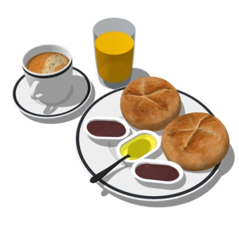 现代糕点饮料su模型