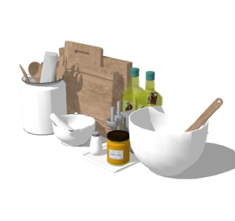 现代厨房器具su模型