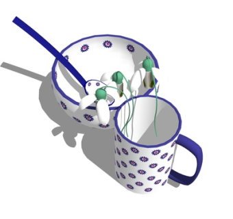 现代餐具su模型